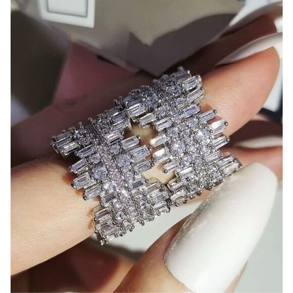 Iced Silver Ring - Picture 6 of 7